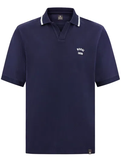 Boggi Milano Piqué Polo Shirt In Blue