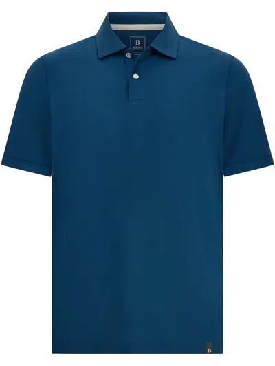 Boggi Milano Piqué Polo Shirt In Blue