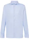 Boggi Milano Piqué-weave Shirt In Blue