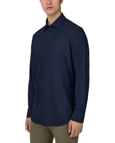 Boggi Milano Piquet Slim Fit Tokyo Shirt In Blue