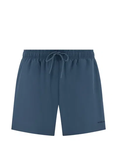 Boggi Milano Plain Drawstring-waistband Technical Swim Shorts In Blue