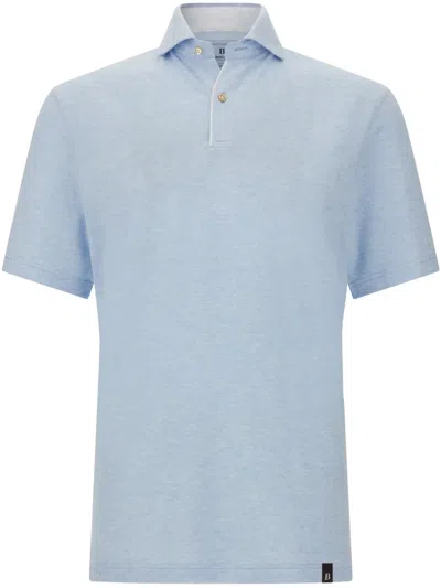 Boggi Milano Plain Polo Shirt In Blue