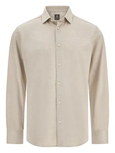 Boggi Milano Pointed-collar Cotton Shirt In Neutral