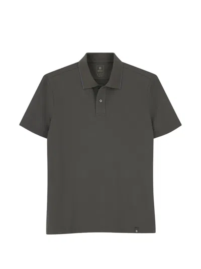 Boggi Milano Stretch Cotton Blend Pique Cool Jade-fresh Polo In Red