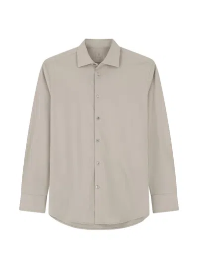 Boggi Milano Polo Shirt In Cotton And Silk Regular-fit In Neutral