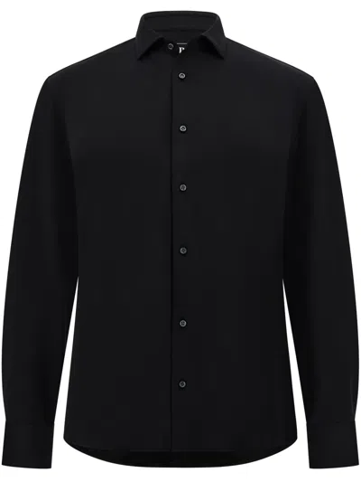 Boggi Milano Poplin Shirt In Black