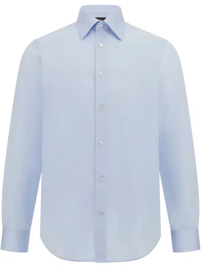 Boggi Milano Poplin Shirt In Blue