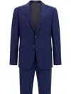 Boggi Milano Prince Of Wales-check Wool Suit In Blue