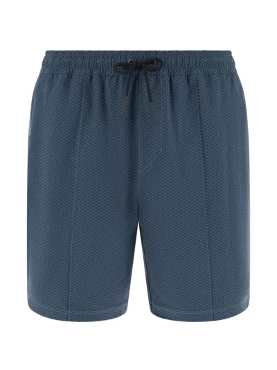 Boggi Milano Regular Fit 6.7 Logo Print Swim Shorts In Blue