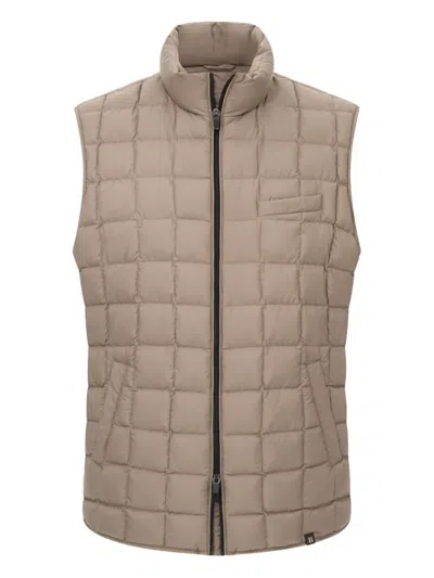 Boggi Milano Quilted Goose-down Gilet In Brown