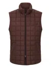 Boggi Milano Ens Brown High-neck Quilted Shell-down Gilet Xl In Brown