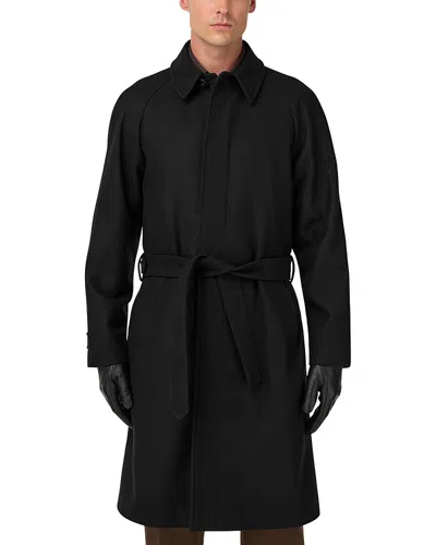 Boggi Milano Raglan Single Breasted Coat In Black