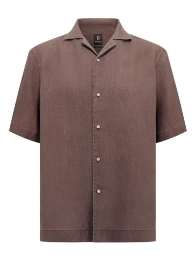 Boggi Milano Regular Fit Linen Shirt In Neutral