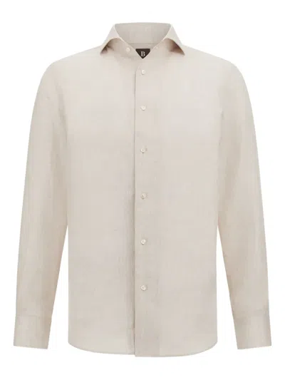 Boggi Milano Regular-fit Linen Shirt In Neutrals