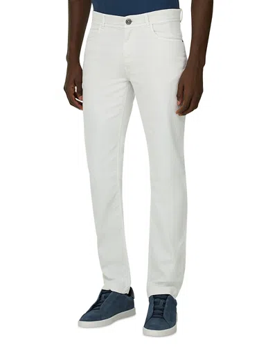Boggi Milano Regular Fit Stretch Cotton Jeans In White