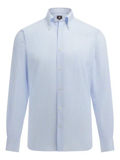 Boggi Milano Regular-fit Striped Shirt In Blue