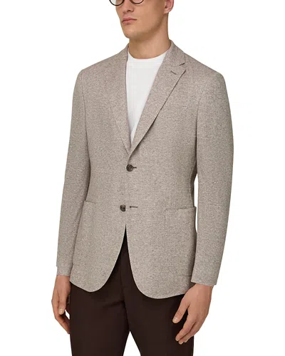 Boggi Milano Regular Fit Textured Linen Jacket In Neutral