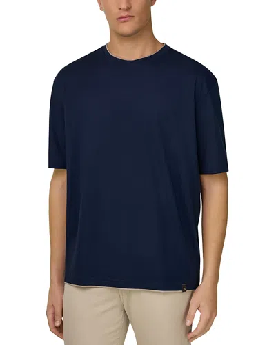 Boggi Milano Relaxed Fit Pima Cotton Crewneck T-shirt In Blue
