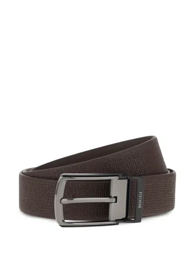 Boggi Milano Reversible Leather Belt In Brown