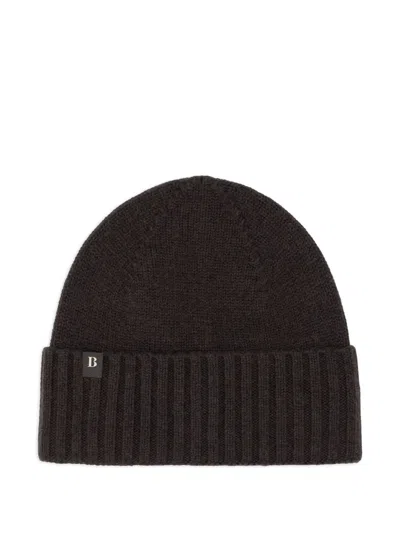 Boggi Milano Rib-knit Beanie In Brown