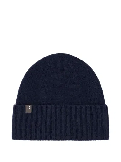 Boggi Milano Rib-knit Hat In Blue