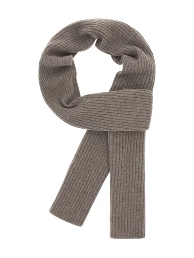 Boggi Milano Ens Taupe Ribbed Cashmere Scarf In Brown