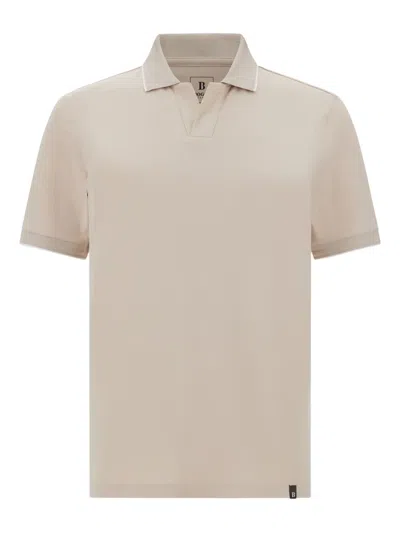 Boggi Milano Logo-tag Polo Shirt In Neutrals