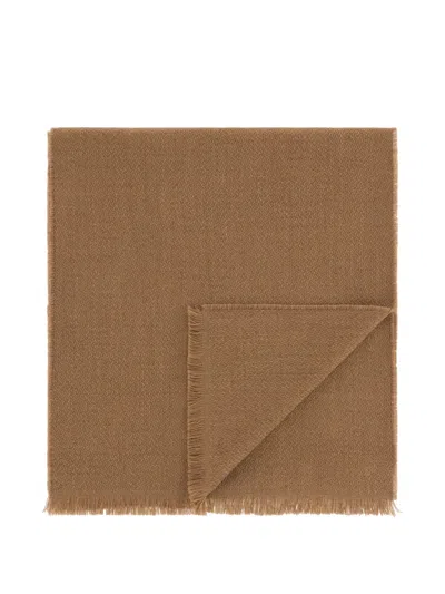 Boggi Milano Scarf With Knitted-motif In Wool In Transparent