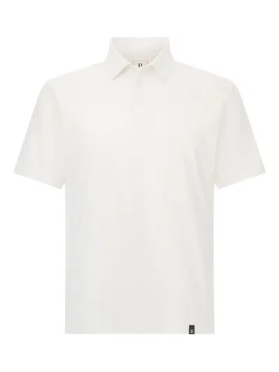 Boggi Milano Polo Shirt In Stretch Supima Cotton In White