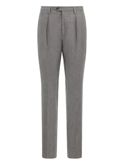 Boggi Milano Side-dart Trousers In Gray