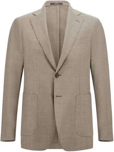 Boggi Milano Single-breasted Blazer In Brown