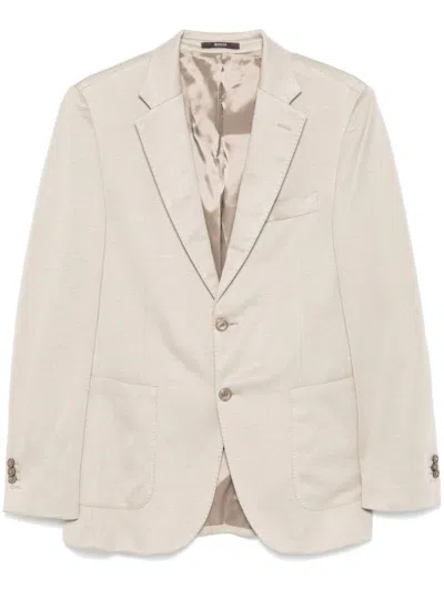 Boggi Milano Single-breasted Blazer In Neutrals