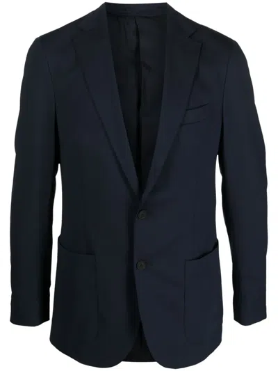 Boggi Milano Single-breasted Notched-lapels Blazer In Blue