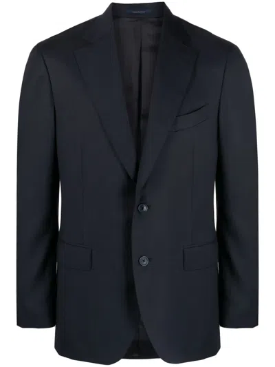 Boggi Milano Single-breasted Wool Blazer In Blue