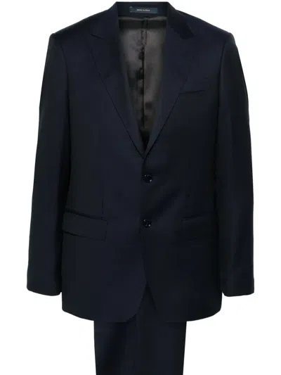 Boggi Milano Single-breasted Wool Suit In Blue