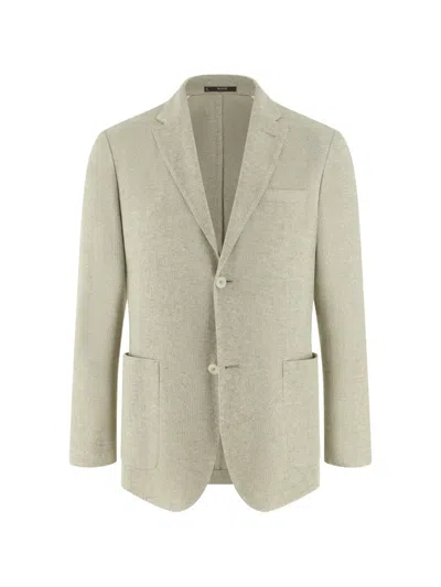 Boggi Milano Single-breasted Blazer In Neutral