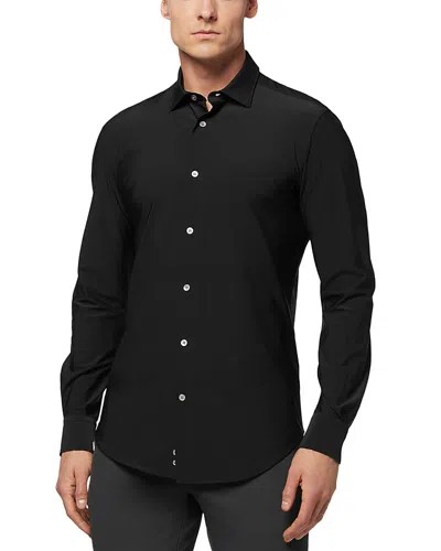 Boggi Milano Slim Fit Stretch Button Front Shirt In Black