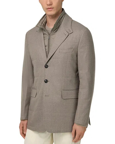 Boggi Milano Removable-gilet Single-breasted Blazer In Gray