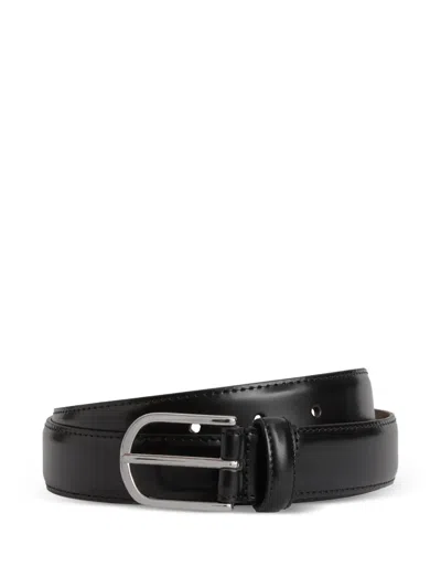 Boggi Milano Smooth Leather Belt In Black