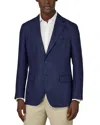 Boggi Milano Solid Linen Jacket In Blue