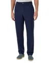 Boggi Milano Solid Linen Straight Fit Trousers In Blue