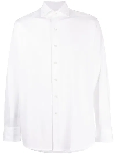 Boggi Milano Spread-collar Cotton Shirt In White
