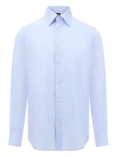 Boggi Milano Spread-collar Shirt In Blue