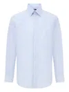 Boggi Milano Spread-collar Striped Shirt In Blue
