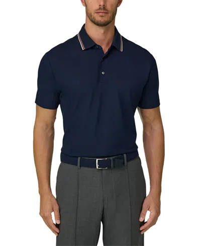 Boggi Milano Stretch Cotton Blend Pique Cool Jade-fresh Polo In Blue