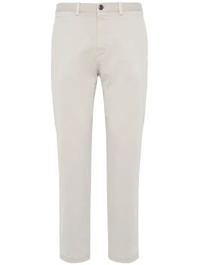 Boggi Milano Stretch Cotton Gabardine Trousers In Neutrals
