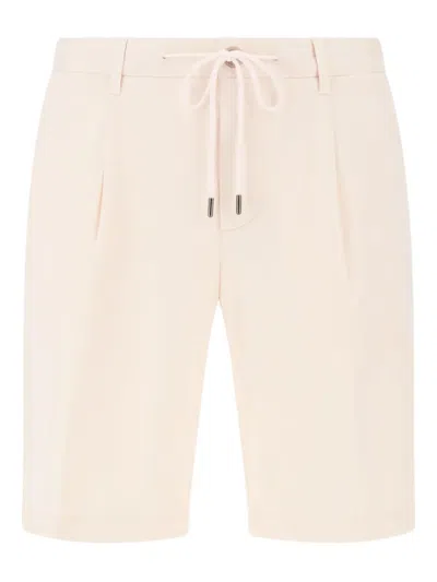 Boggi Milano Stretch Cotton Summer Bermuda Shorts In Pink