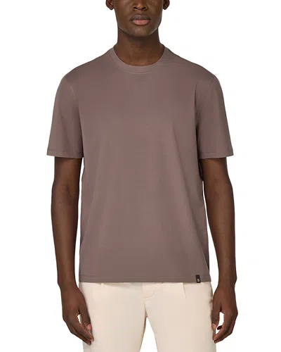 Boggi Milano Stretch Crewneck Tee In Brown