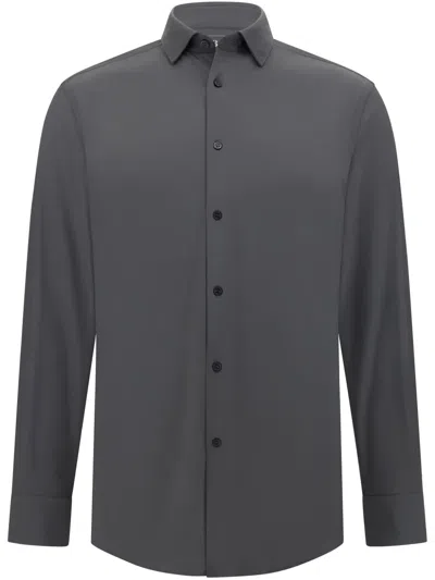 Boggi Milano Stretch Shirt In Blue