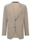 Boggi Milano Stretch Single-breated Blazer In Brown